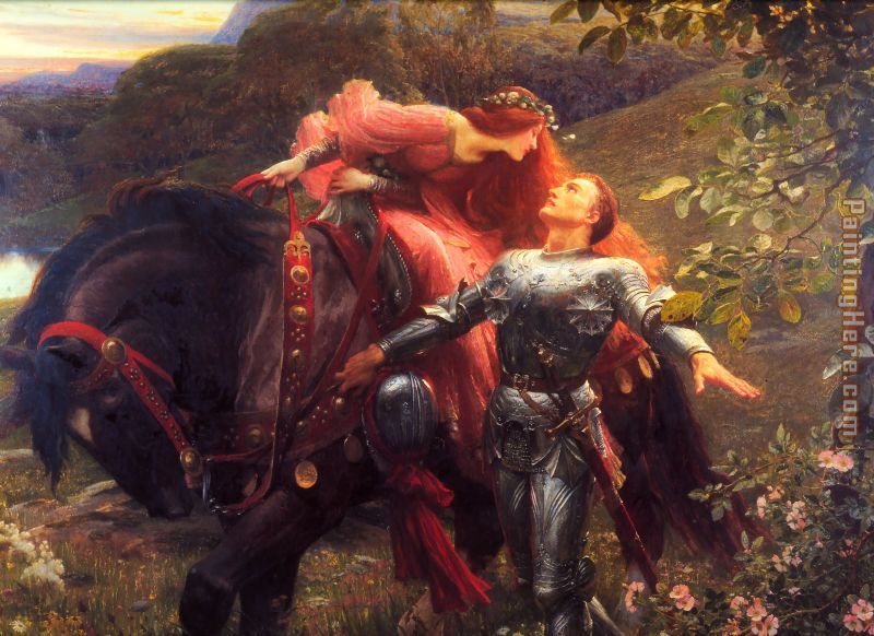 La Belle Dame Sans Merci painting - Frank Dicksee La Belle Dame Sans Merci art painting